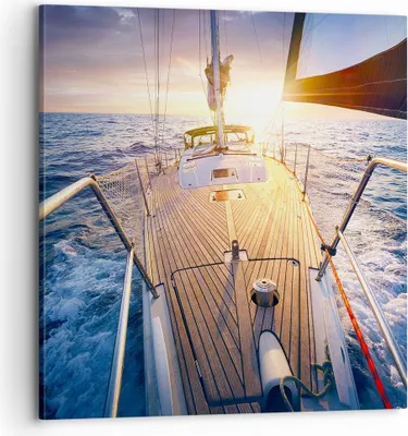 Produktbild von Bild auf Leinwand - Leinwandbild - Segelboot Meer - 70x70cm - Wand Bild - Wanddeko - Wandbilder - Leinwanddruck - Bilder - Kunstdruck - Wanddekoration - Leinwand bilder - Wandkunst - AC70x70-4076