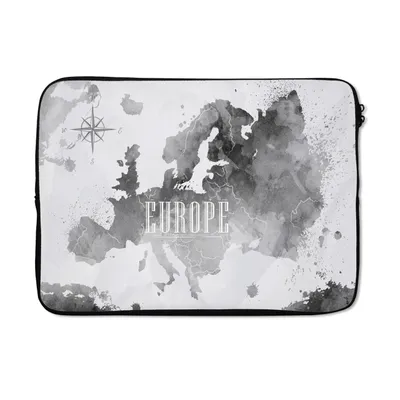 Produktbild von MuchoWow® Laptop Hülle 14 ZollAquarell - Weltkarte - Schwarz Laptoptasche - Laptoptasche - Stoßsicher - Schutzhaube