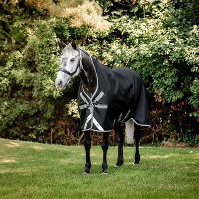 Produktbild von Horseware Weidedecke in Größe 130 - Amigo 1200D Wug Turnout 50g - Black/Titanium Grey/Silver