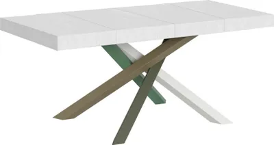 Produktbild von Ausziehbarer Tisch 90x140/244 cm Volantis Premium Weiß Esche Gestell 4/A