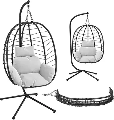 Imagen del producto de Silla colgante Alarian con estructura, color /gris, plegable, capacidad máxima de 150 kg