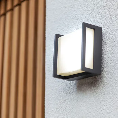 Produktbild von Lutec LED Außenwandleuchte Qubo anthrazit IP54