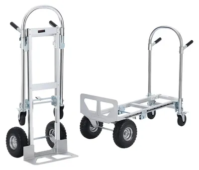 Obrázek produktu pro Vozík na přepravu – Transportní vozík – Vozík do skladu – Plošinový vozík – 4 v 1 – Skládací – Hliníkový