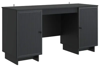 Produktbild von vidaXL Schreibtisch Schwarz Holzwerkstoff 142,5 x 50 x 75 cm