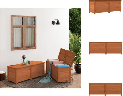 Obrázok produktu pre vidaXL Vonkajší box na vankúše hnedý 150x50x56 cm z masívneho jedľového dreva - Záhradné boxy