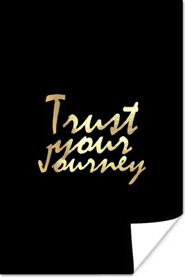 Produktbild von MuchoWow® Poster Zitate - Reisen - Schwarz - Gold 20x30 cm - Papierdruck