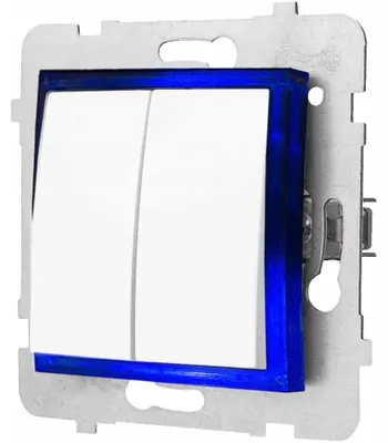 Image de Ospel Aria Interrupteur Double LED Blanc Sans Cadre