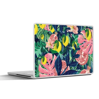 Produktbild von MuchoWow® Laptop Aufkleber Sticker Cover Blumen - Früchte - Farben 32.5x23.5 cm - Sticker für Laptop - Selbstklebend