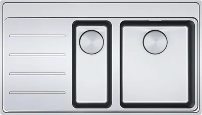 Produktbild von FRANKE Spüle MYTHOS MYX 251 A - Becken rechts - mit Druckknopfventil / Edelstahlspüle / Slimtop / Flächenbündig