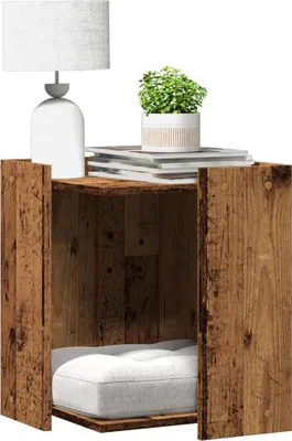 Produktbild von "2026 Promotion" Katzenklo Altholz-Optik 42x42x51 cm Holzwerkstoff - Kratzbäume CC31861
