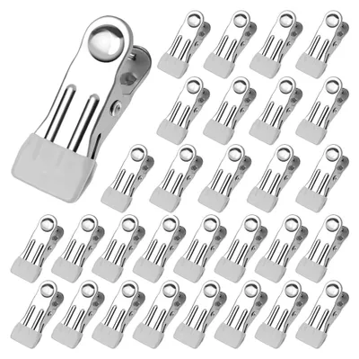 Produktbild von 30 Stück Edelstahl Wäscheklammern, Wäscheklammern Edelstahl Rostfrei rutschfeste, Multifunktionale Wascheklamm Metall für Kleidung, Decken, Socken,Fotos, Papiere, Lebensmittelversiegelungen usw.