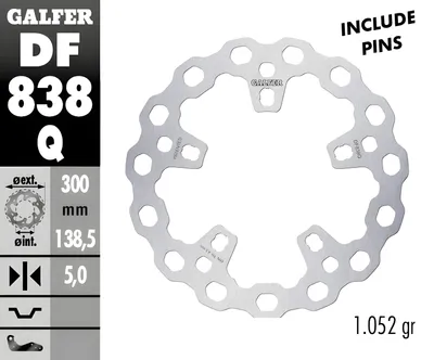 Obrázek produktu pro Sada brzdových kotoučů Galfer 2x DF838Q CUBIQ® pevná přední 300x5mm pro Harley Davidson EV Livewire ABS r. v. 2019 - 2022