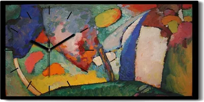 Produktbild von Dekor Leinwand Uhr Wandbilder Geräuschlos Kunstdruck 60x30 Der Wasserfall - schwarze Hände