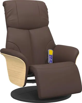 Produktbild von vidaXL Massagesessel mit Fußteil Braun Kunstleder