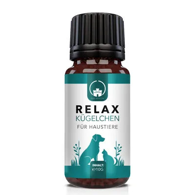 Produktbild von Saint Nutrition® Relax Kügelchen - für Hunde & Katzen - Angststörung - gegen Angst und innere Unruhe - Beruhigungsmittel- Stress Hund - Beruhigung