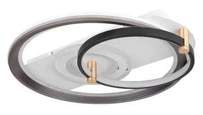 Immagine prodotto di Globo Lighting plafoniera metallo bianco opaco, acrilico opale, metallo nero opaco, metallo grigio, dimmerabile, diversi livelli tramite interruttore a parete, colori fissabili, funzione memoria, luce notturna, telecomando, batteria inclusa 2x AAA, LxLxH: 520x480x95mm, incl. LED 46W 230V, 375-4860lm sorgente, 175-2240lm uscita, CCT 2700-6000K