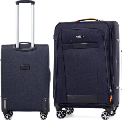 Produktbild von RGL S030 XL Reisekoffer Stoffkoffer mit 360° Leichtlauf Doppelräder Trolley mit Zahlenschloss Marineblau