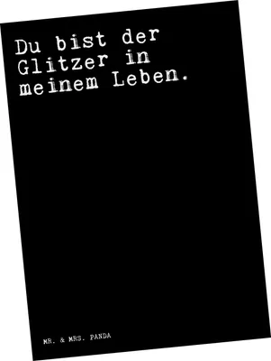 Produktbild von Mr. & Mrs. Panda Postkarte Du bist der Glitzer... - Schwarz - Geschenk, Grußkarte, Ansichtskarten, Ansichtskarte, Lieblingsmensch, Kompliment, bildkarte, Spruch Freundin