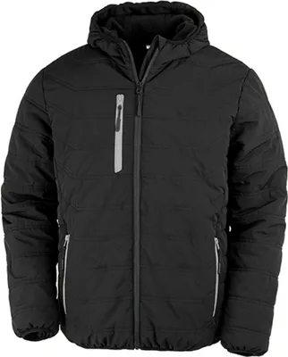 Produktbild von Result Genuine Recycled R240X | Recycled Black Compass Padded Winter Jacket - Farbe: Black/Grey - Größe: XXL