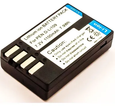 Produktbild von Akku für Pentax K-500 Li-Ion 7,4 Volt 1000 mAh schwarz.