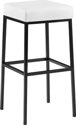 Produktbild von Barhocker BIDAN - Kunstleder Weiß 37x37x78 cm | Barstuhl Mit Lehne Tresenhocker Tresenstuhl Kneipenhocker Kneipenstuhl