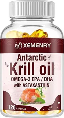 Immagine prodotto di Olio di krill antartico 2000mg (120 capsule) integratore alimentare, pelle, cuore, occhi, cervello