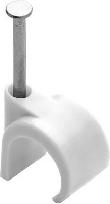 Produktbild von 50 Stück Drahtklammern, Durchmesser 16 bis 19 mm, weiß