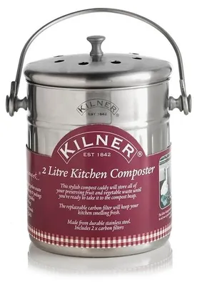 Immagine prodotto di KILNER | Compostiera da cucina 2 litri, acciaio inox
