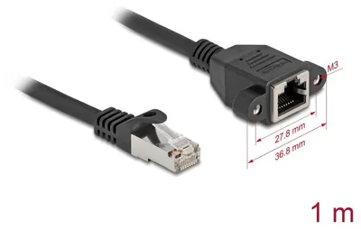 Zdjęcie produktu dla DeLOCK 90775, 1 m, Cat6a, S/FTP (S-STP), RJ-45, RJ-45, Czarny