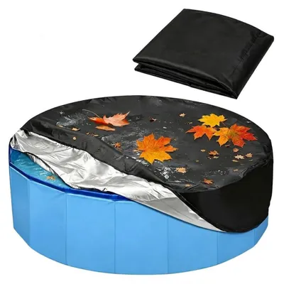 Immagine prodotto di Copertura per piscina rotonda, adatta anche per piscine per cani, dimensioni 122 x 30 cm, realizzata in tessuto Oxford 210D