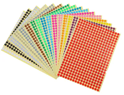 Productafbeelding van Set van 6528 zelfklevende puntstickers in 16 kleuren