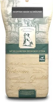 A bag of horse feed.