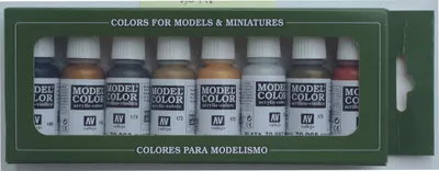 Image de Model Color Vallejo 70118 Metallic Colors 8x 17ml Airbrush Farbe