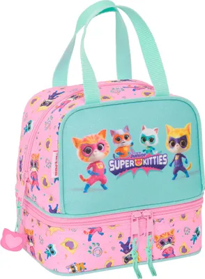 Zdjęcie produktu dla Lunchbox SuperKitties różowo-turkusowy 20 x 20 x 15 cm