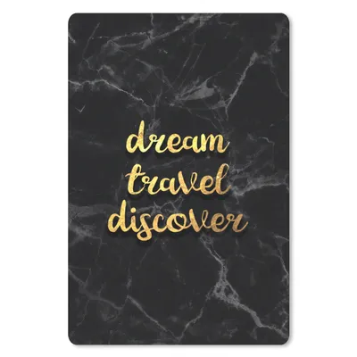 Produktbild von MuchoWow® Mauspad Mousepad Zitat - Reisen - Gold - Marmor 40x60 cm - Mousepads - Maus Mat - Pad - Mausunterlage - Schreibtisch Accesoire