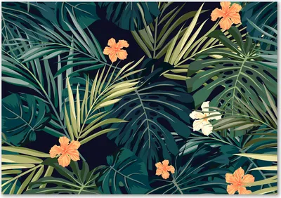 Produktbild von Tulup® Glas-Bild - 100 x 70 - Wandbild aus Glas - Wandkunst - Wandbild hinter gehärtetem Sicherheitsglas - Blumen & Pflanzen - Tropische Blätter - Grün