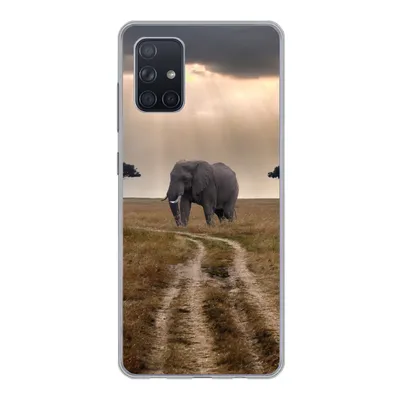 Produktbild von MuchoWow® Handyhülle Schutzhülle Hülle für Samsung Galaxy A51 5G Elefant - Tiere - Wiese - Sonne Silikon Softcase Handy Hülle - Abbildung