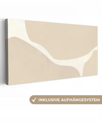 Obrázok produktu pre MuchoWow® - Obrazy na plátne - Abstraktné - Béžová - Moderné umenie, nástenné umenie, nástenné dekorácie obrazy obývacia izba, 40x20cm