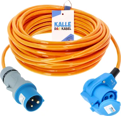 Produktbild von Kalle Verlängerungskabel CEE 230V 16A 2,5mm² Winkel Extreme Signal Orange IP44 15 Meter