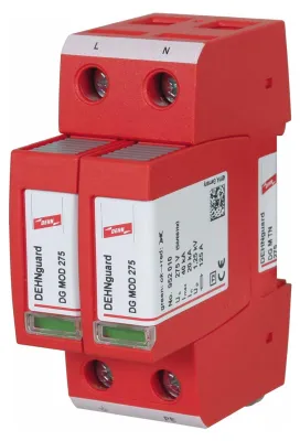 Obrázek produktu pro DEHN DG M TN 275, Terminál, 230 V, 50 - 60 Hz, 20000 A, Červená, Termoplastik