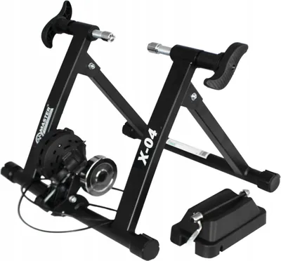 Produktbild von Master Fahrradtrainer X-04, Stahl, 54x60x40 cm, Magnetbremse, 8 Stufen, klappbar, für 26-28 Zoll Räder, 9 kg, 150 kg max.