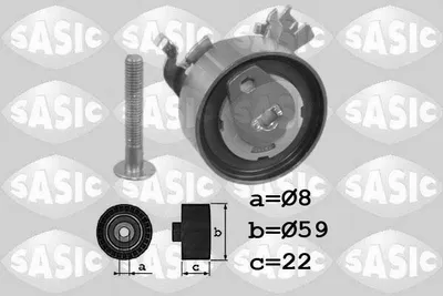 Produktbild von SASIC 1706040 Spannrolle Zahnriemen Ø59mm für OPEL ZAFIRA B (A05) Corsa C Schrägheck (X01) Meriva A (X03) Astra H Caravan (A04) Astra H Schrägheck