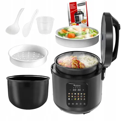 Zdjęcie produktu dla Multicooker parowar szybkowar TurboTronic kombiwar garnek elektryczny frytownica 5L 860W Czarny