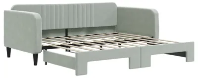 Produktbild von vidaXL Tagesbett Ausziehbar Hellgrau 100x190 cm Samt