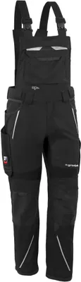A black pair of work overalls.