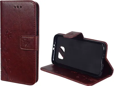 Produktbild von Schutz Hülle Blumen für Handy Samsung Galaxy S6 Braun