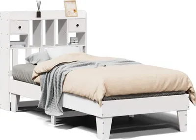 Produktbild von vidaXL Massivholzbett ohne Matratze Weiß 90x200 cm Kiefernholz