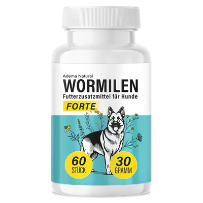 Produktbild von Adema Natural® Wormilen Forte – Wurmmittel für Hunde – nur für Hunde- natürliche Entwurmung – Wurmkur Hund – Entwurmungsmittel - Wermut