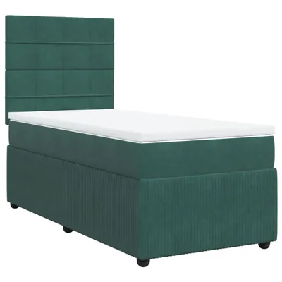 Produktbild von Boxspringbett mit Matratze Dunkelgrün 80x200 cm Samt