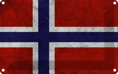 Produktbild von vianmo Blechschild 12x18 cm Norwegen Fahne Flagge Wappen